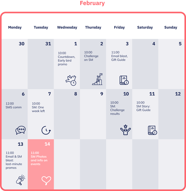 VDay Com Strategy Calendar February 2023